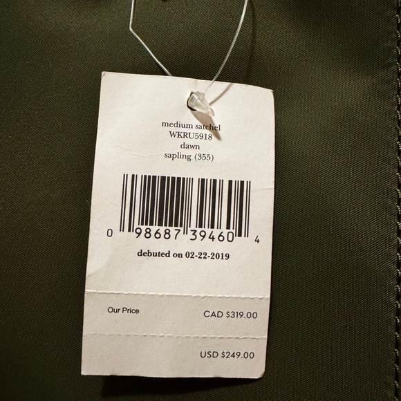 Kate Spade Olive Green Nylon Medium Satchel NWT - Picture 4 of 11